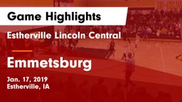 Estherville Lincoln Central  vs Emmetsburg  Game Highlights - Jan. 17, 2019