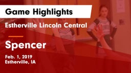 Estherville Lincoln Central  vs Spencer  Game Highlights - Feb. 1, 2019