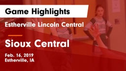 Estherville Lincoln Central  vs Sioux Central Game Highlights - Feb. 16, 2019