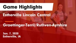 Estherville Lincoln Central  vs Graettinger-Terril/Ruthven-Ayrshire  Game Highlights - Jan. 7, 2020