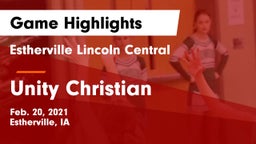Estherville Lincoln Central  vs Unity Christian  Game Highlights - Feb. 20, 2021