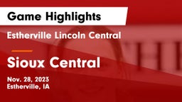 Estherville Lincoln Central  vs Sioux Central  Game Highlights - Nov. 28, 2023