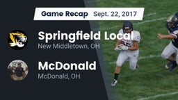 Recap: Springfield Local  vs. McDonald  2017