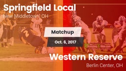 Matchup: Springfield Local Hi vs. Western Reserve  2017