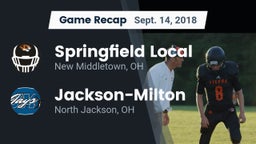 Recap: Springfield Local  vs. Jackson-Milton  2018