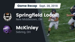 Recap: Springfield Local  vs. McKinley  2018