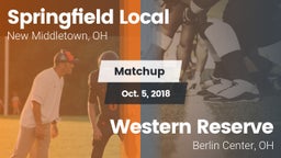 Matchup: Springfield Local Hi vs. Western Reserve  2018