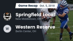 Recap: Springfield Local  vs. Western Reserve  2018
