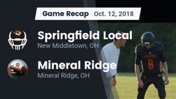 Recap: Springfield Local  vs. Mineral Ridge  2018