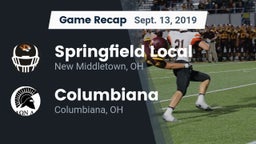 Recap: Springfield Local  vs. Columbiana  2019