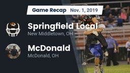 Recap: Springfield Local  vs. McDonald  2019