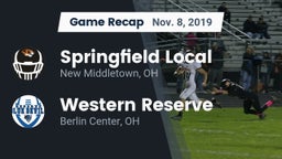 Recap: Springfield Local  vs. Western Reserve  2019