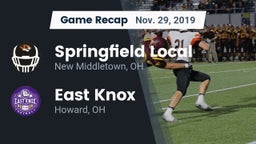 Recap: Springfield Local  vs. East Knox  2019