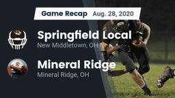 Recap: Springfield Local  vs. Mineral Ridge  2020
