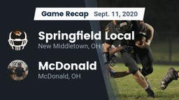 Recap: Springfield Local  vs. McDonald  2020
