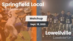 Matchup: Springfield Local Hi vs. Lowellville  2020