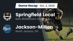 Recap: Springfield Local  vs. Jackson-Milton  2020