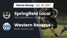 Recap: Springfield Local  vs. Western Reserve  2021