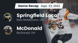 Recap: Springfield Local  vs. McDonald  2022