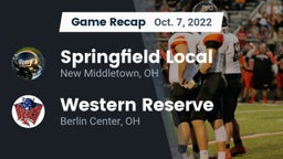 Recap: Springfield Local  vs. Western Reserve  2022