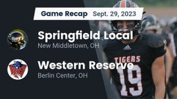 Recap: Springfield Local  vs. Western Reserve  2023