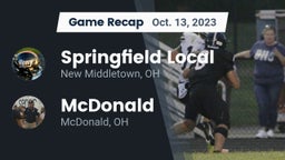 Recap: Springfield Local  vs. McDonald  2023