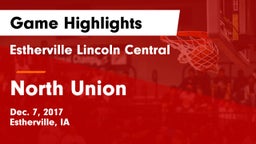 Estherville Lincoln Central  vs North Union   Game Highlights - Dec. 7, 2017