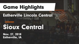 Estherville Lincoln Central  vs Sioux Central  Game Highlights - Nov. 27, 2018