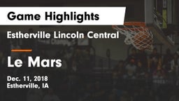 Estherville Lincoln Central  vs Le Mars  Game Highlights - Dec. 11, 2018