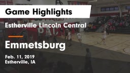 Estherville Lincoln Central  vs Emmetsburg  Game Highlights - Feb. 11, 2019