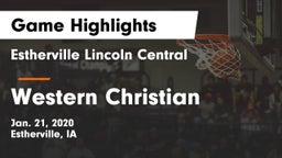 Estherville Lincoln Central  vs Western Christian  Game Highlights - Jan. 21, 2020