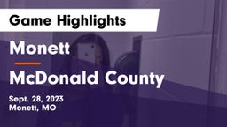 Monett  vs McDonald County  Game Highlights - Sept. 28, 2023