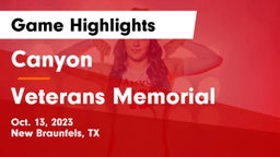 Canyon  vs Veterans Memorial Game Highlights - Oct. 13, 2023