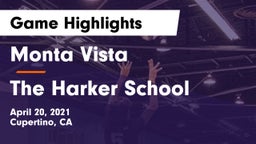 Monta Vista  vs The Harker School Game Highlights - April 20, 2021