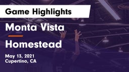 Monta Vista  vs Homestead Game Highlights - May 13, 2021