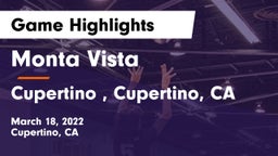 Monta Vista  vs Cupertino , Cupertino, CA Game Highlights - March 18, 2022
