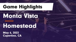 Monta Vista  vs Homestead  Game Highlights - May 6, 2022