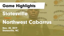 Statesville  vs Northwest Cabarrus  Game Highlights - Nov. 20, 2019