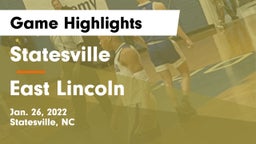 Statesville  vs East Lincoln  Game Highlights - Jan. 26, 2022