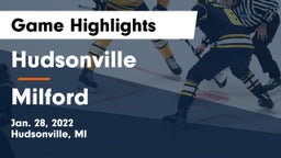 Hudsonville  vs Milford  Game Highlights - Jan. 28, 2022