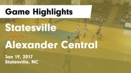 Statesville  vs Alexander Central  Game Highlights - Jan 19, 2017