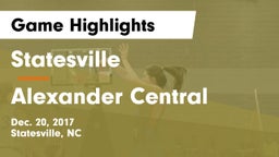 Statesville  vs Alexander Central  Game Highlights - Dec. 20, 2017
