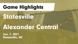 Statesville  vs Alexander Central  Game Highlights - Jan. 7, 2021
