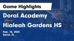 Doral Academy  vs Hialeah Gardens HS Game Highlights - Feb. 10, 2023