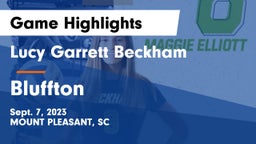 Lucy Garrett Beckham  vs Bluffton  Game Highlights - Sept. 7, 2023