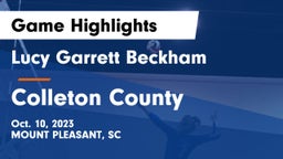 Lucy Garrett Beckham  vs Colleton County  Game Highlights - Oct. 10, 2023