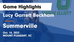Lucy Garrett Beckham  vs Summerville  Game Highlights - Oct. 14, 2023