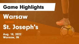 Warsaw  vs St. Joseph's  Game Highlights - Aug. 18, 2022