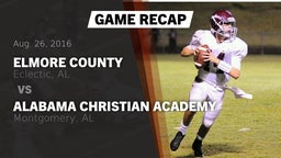 Recap: Elmore County  vs. Alabama Christian Academy  2016