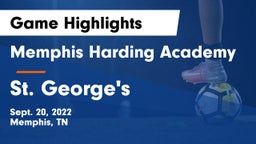 Memphis Harding Academy vs St. George's  Game Highlights - Sept. 20, 2022
